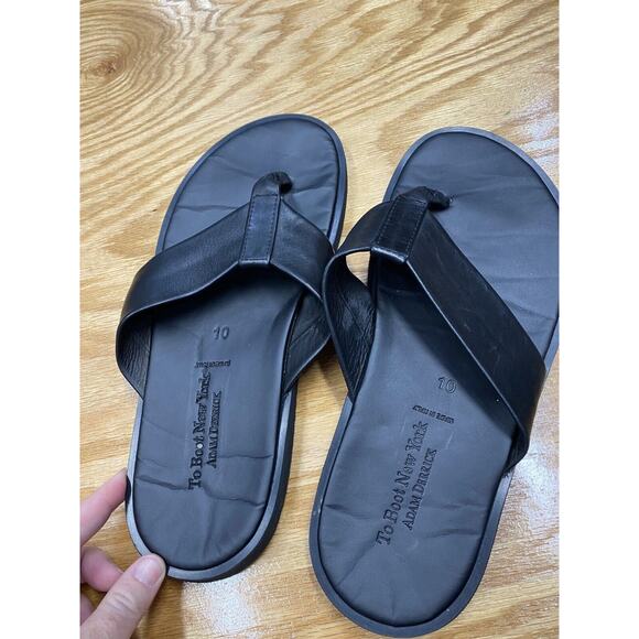 Adam Derrick Flip Flop Sandals Men 10 Black Non Slip Flat Bottom Casual Wear S44 - Picture 5 of 5
